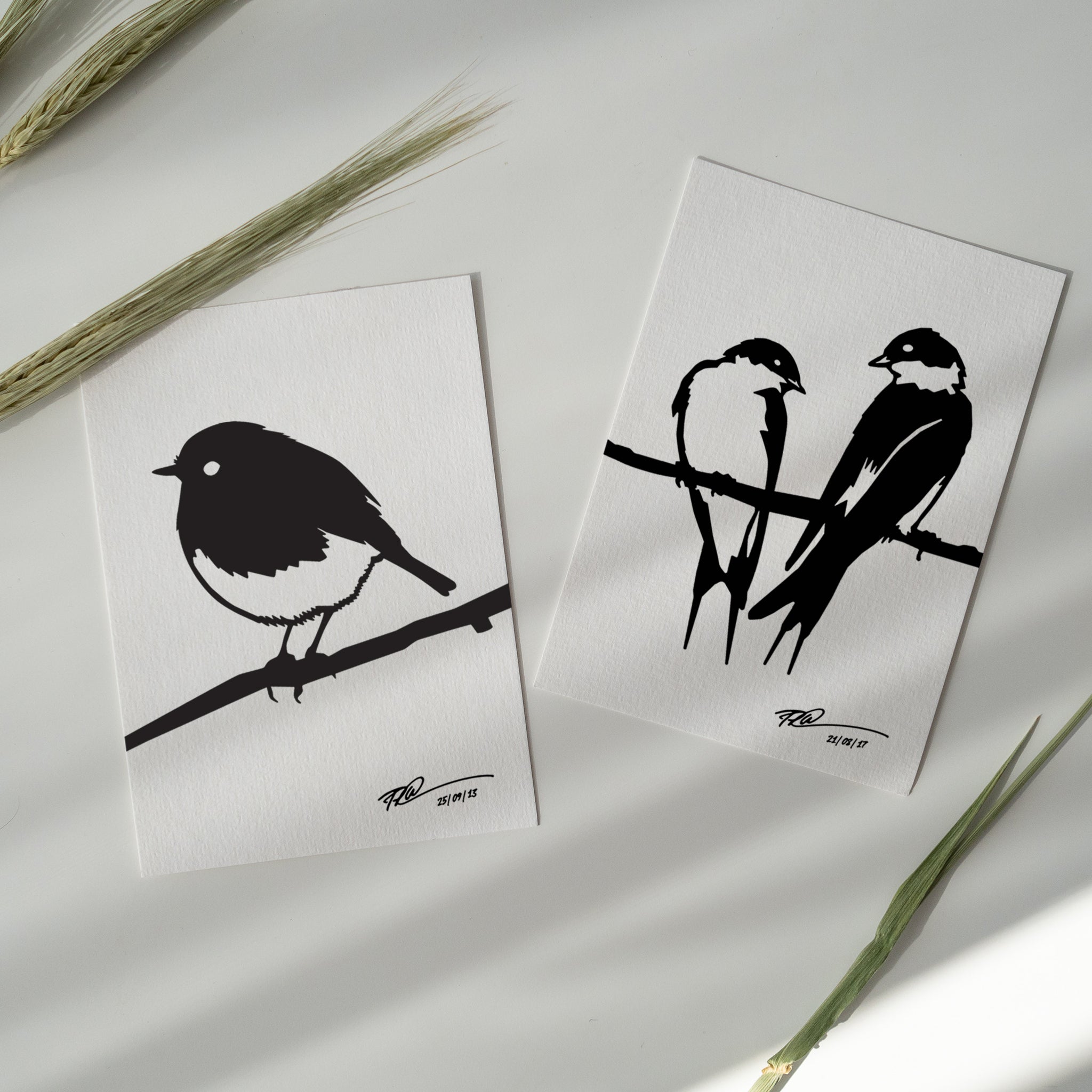 Metalbird-wenskaarten, 4 stuks