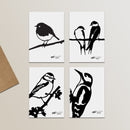 Metalbird-wenskaarten, 4 stuks