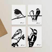 Metalbird-wenskaarten, 4 stuks
